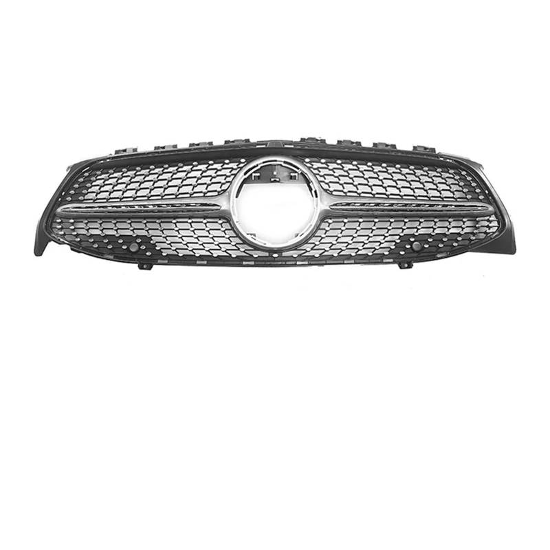 Racing Grill Für CLA-Klasse X118 C118 W118 Für GT Coupe Shooting Brake 2020-2023 2022 Autogrill Schwarz Silber Frontstoßstangengrill Kühlergrill Vorne(Diamonds-Silver) von DPEDFVXVMR