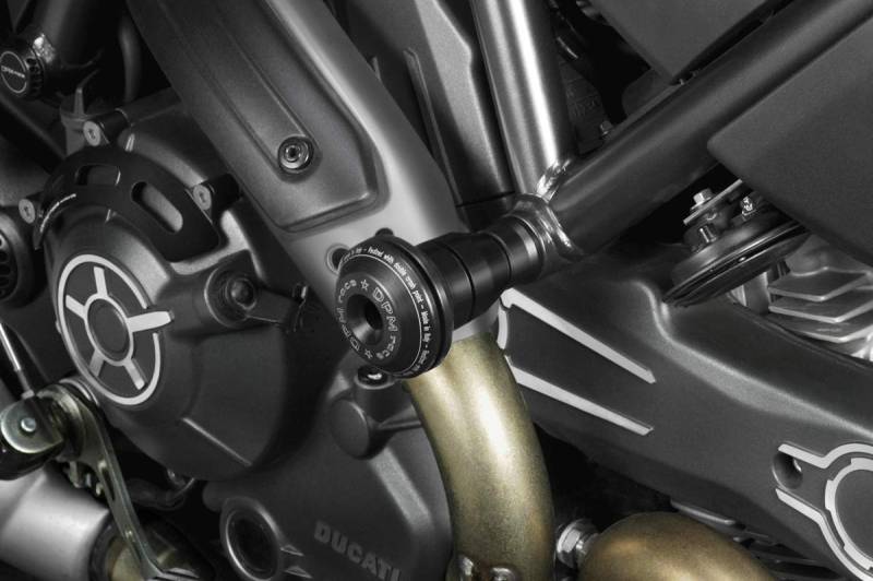 Ducati Scrambler 800 - Kit Sturzpads 'Warrior' (D-0201) - Aluminium Sturzschutz Rahmen Crash Sliders - inkl. Hardware-Bolzen - Motorradzubehör De Pretto Moto (DPM Race) - 100% Made in Italy von DPM race