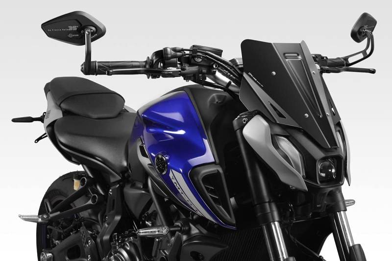 MT07 2021/24 - Windschutzscheibe 'Warrior' (R-0946) - Aluminium Windschild Windabweiser Scheibe - Hardware-Bolzen Enthalten - Motorradzubehör De Pretto Moto (DPM Race) - 100% Made in Italy von DPM race