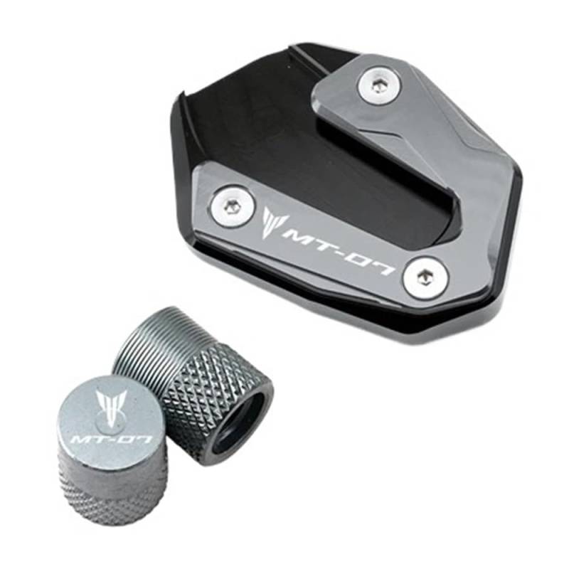 Seitenständer Fußstütze Für MT07 MT-07 MT 07 FZ07 MT07 2014-2024 Zubehör Motorrad Ständer Fuß Seitenständer Vergrößerungspad & Reifen Ventilkappe von DPOGHYE