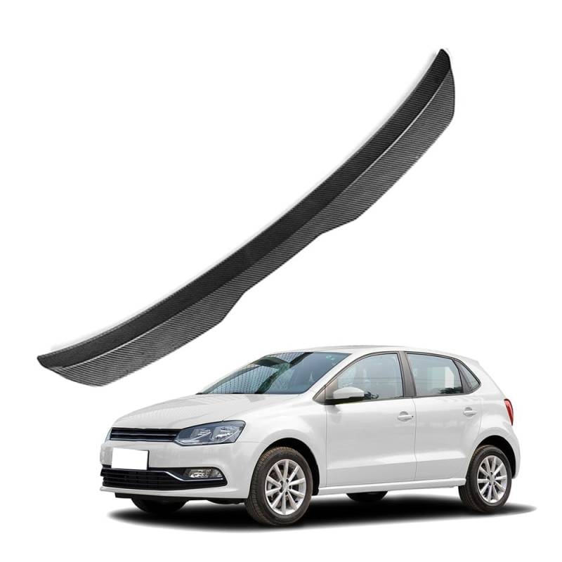 Auto Heckspoiler HeckflüGel Spoiler für VW Polo 2010 2011 2012 2013-2018, Auto HeckflüGel Dachheckspoiler, Lippe Kofferraum Dachspoiler Heck-Dachspoiler Änderung Zubehör,B Carbon Fiber von DPONHJ