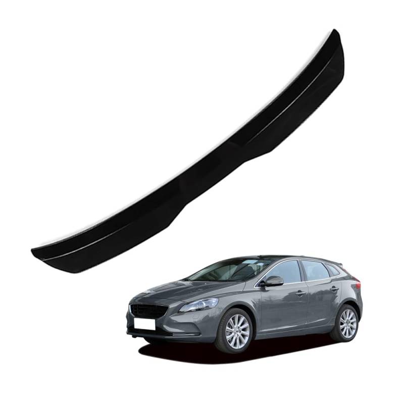 Auto Heckspoiler HeckflüGel Spoiler für Volvo V40 2013 2014 2015 2016 2017 2018 2019, Auto HeckflüGel Dachheckspoiler, Lippe Kofferraum Dachspoiler Heck-Dachspoiler Änderung Zubehör,A Black von DPONHJ