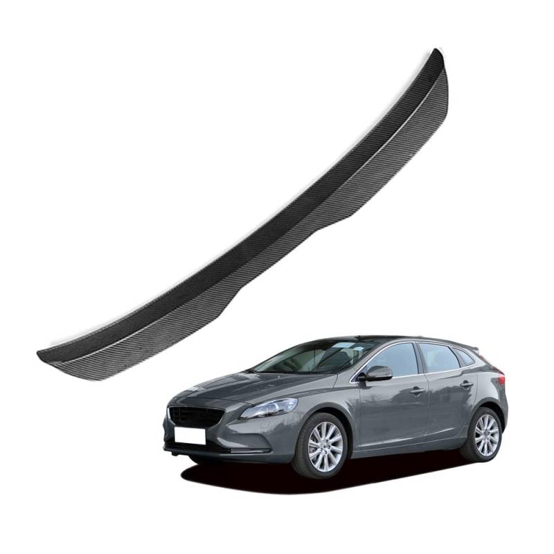 Auto Heckspoiler HeckflüGel Spoiler für Volvo V40 2013 2014 2015 2016 2017 2018 2019, Auto HeckflüGel Dachheckspoiler, Lippe Kofferraum Dachspoiler Heck-Dachspoiler Änderung Zubehör von DPONHJ