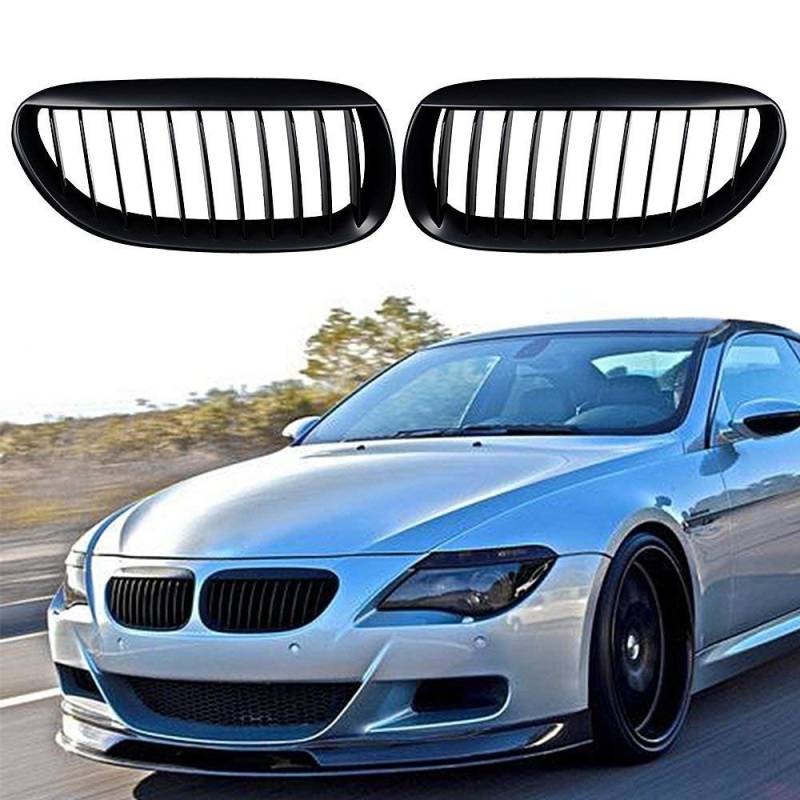 2004–2010 E63 E64 M6 6 Serie mattschwarz Sport Nieren Frontgrill – Paar von DQDZ