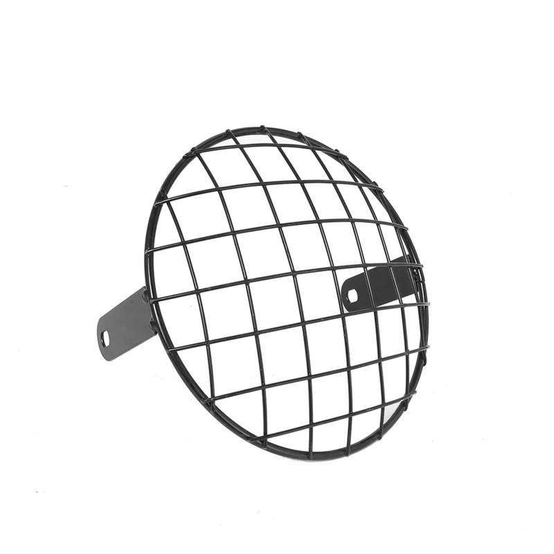 DQSSSL Scheinwerferschutz für Motorräder Für 7 Zoll Scheinwerfer Schutz Abdeckung Metall Retro Motorrad Scheinwerfer Mesh Grille Lampenschirm Kühlergrill-Schutz(Black) von DQSSSL