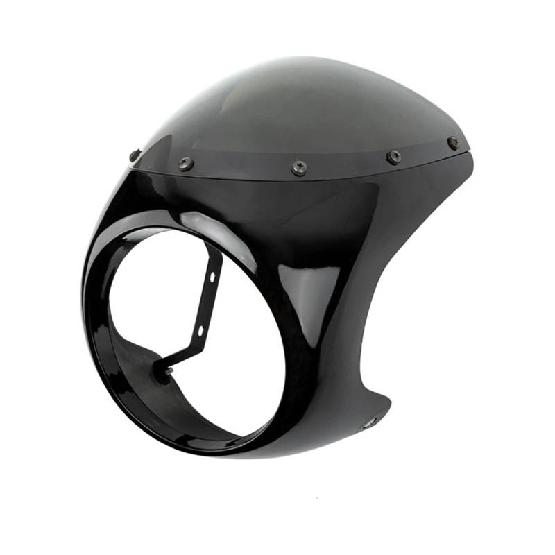 DQSSSL Scheinwerferschutz für Motorräder Für Motorrad Front Maske Scheinwerfer Verkleidung Abdeckung 7 Zoll Scheinwerfer Lenker Verkleidung Windschutzscheibe Kühlergrill-Schutz(Bright Black) von DQSSSL