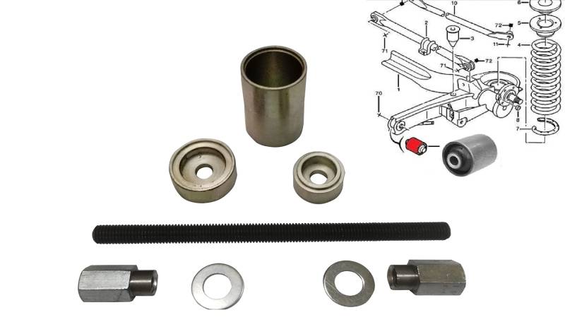 DR TOOLS Für FIAT Scudo Ulysse Für Citroen Jumpy Hinterachslager Abzieher Einpresswerkzeug Pressbuchse von DR TOOLS