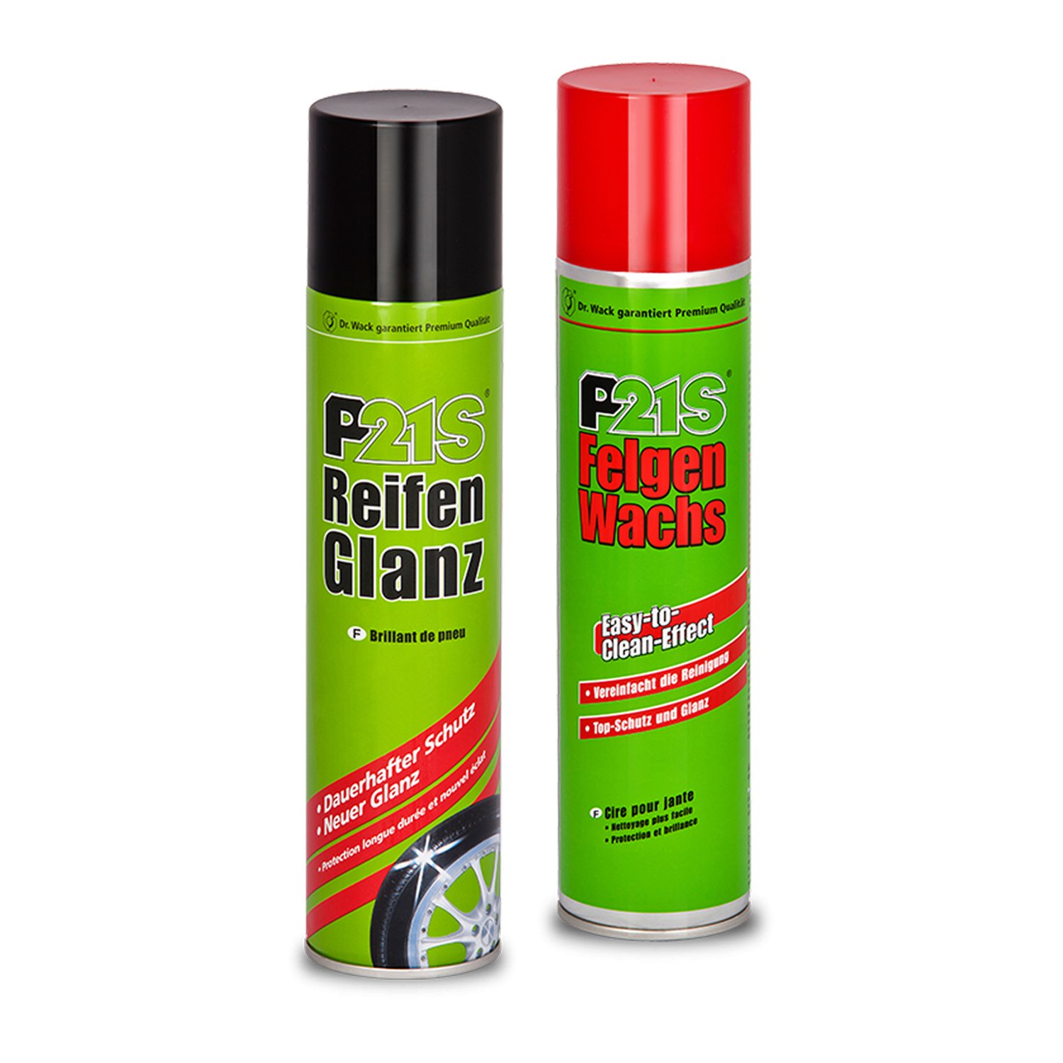 DR. WACK-SET Dr. Wack P21S FelgenWachs Wax 400ml 1270 + P21 S Reifen-Glanz Pflege 400ml 1290 von DR. WACK