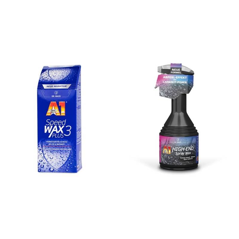 DR. WACK 2635 – A1 Speed Wax Plus 3, 250 ml – NEUE FORMEL I Premium Auto-Wachs mit Carnauba & A1 HIGH END Spray Wax, 500 ml I Premium Auto-Wachs für monatelangen Lackschutz & Glanz von DR. WACK