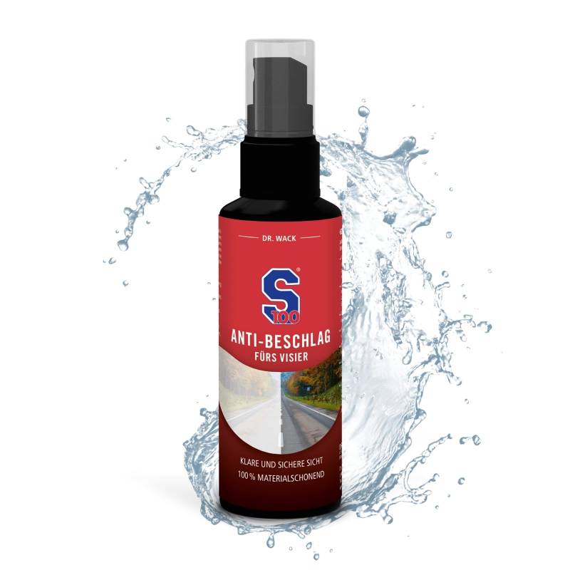 DR. WACK - S100 Anti-Beschlag Spray 100 ml - Verhindert das Beschlagen von Motorradvisieren & Brillen - langanhaltend und 100% materialschonend - Hochwertige Motorradpflege von Dr. Wack