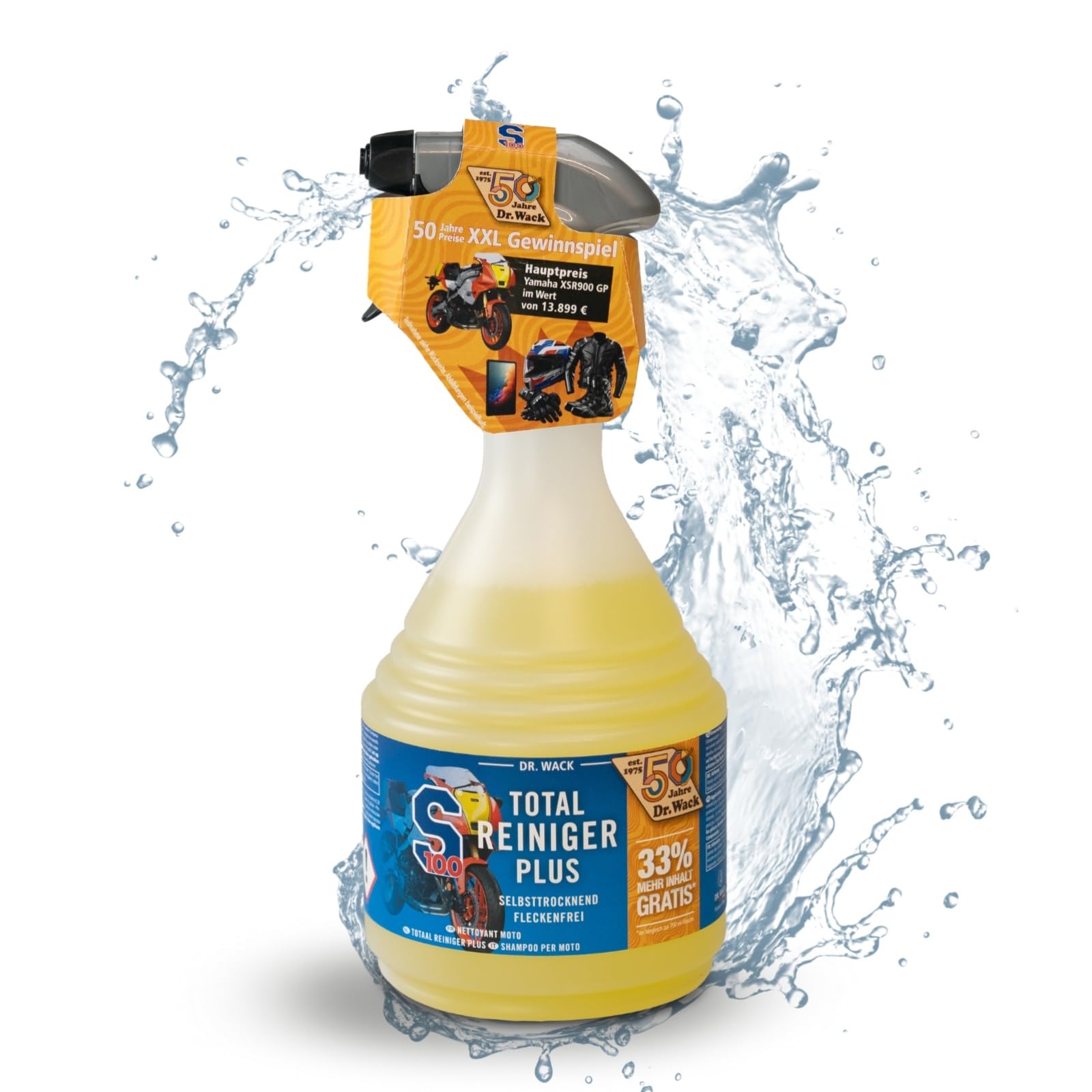 Dr. Wack - S100 Total Reiniger Plus 1000 ml (33% mehr Inhalt gratis) - Limited Edition - Motorrad-Reiniger mit Gel-Formel - Schonende Reinigung von Verschmutzungen - sehr ergiebig & reinigungskräftig Dr. Wack - S100 Total Reiniger Plus 1000 ml (33% mehr Inhalt gratis) - Limited Edition - Motorrad-Reiniger mit Gel-Formel - Schonende Reinigung von Verschmutzungen - sehr ergiebig & reinigungskräftig von DR. WACK