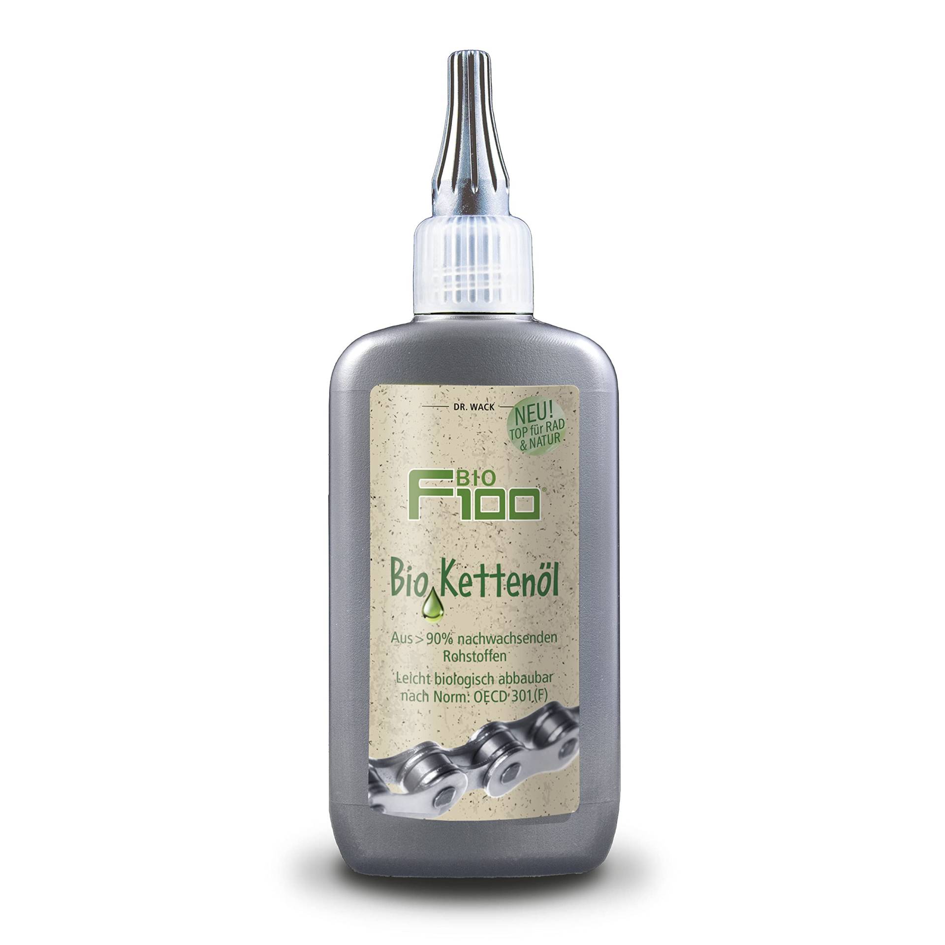Dr. Wack - F100 Bio Kettenöl 100 ml I Premium Fahrrad Kettenöl für weniger Reibung & Verschleiß I Bio-Kettenöl für alle Fahrräder & E-Bikes I Hochwertige Fahrradpflege – Made in Germany von DR. WACK