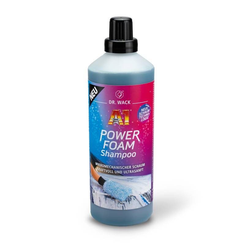 Dr. Wack - A1 Power Foam Shampoo 1L I Kraftvolles & schonendes Autoshampoo für die Vorreinigung & Handwäsche I Für alle Lackarten I Hochwertige Autoreinigung I Made in Germany von DR. WACK