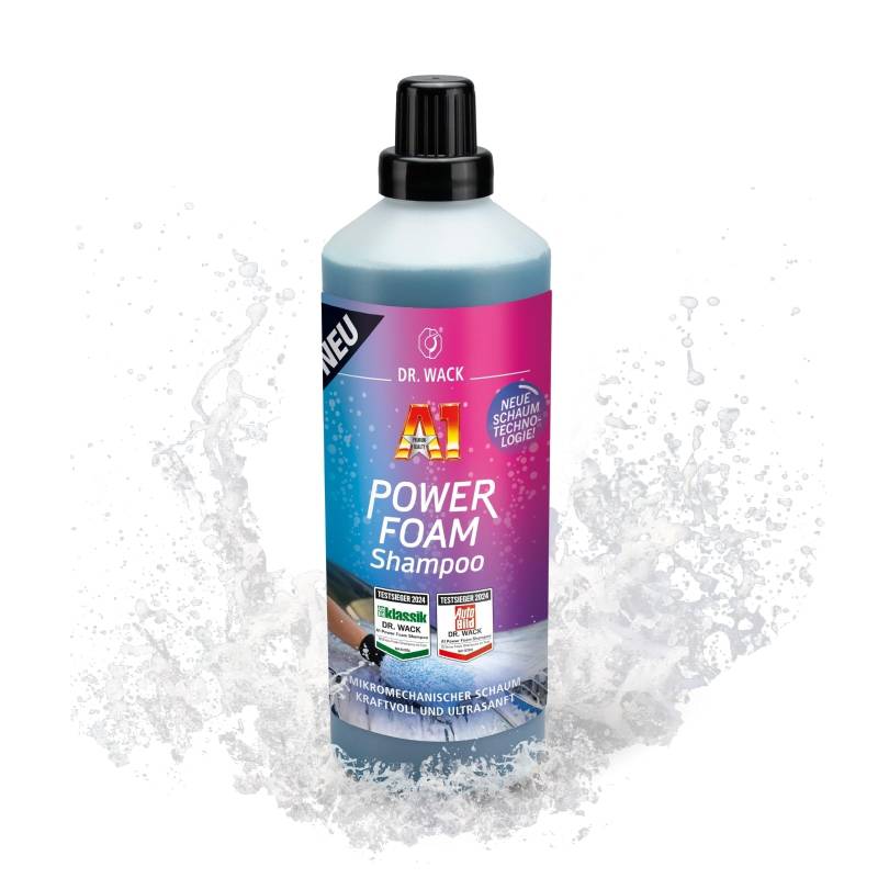 Dr. Wack - A1 Power Foam Shampoo 1L I Kraftvolles & schonendes Autoshampoo für die Vorreinigung & Handwäsche I Für alle Lackarten I Hochwertige Autoreinigung I Made in Germany von DR. WACK