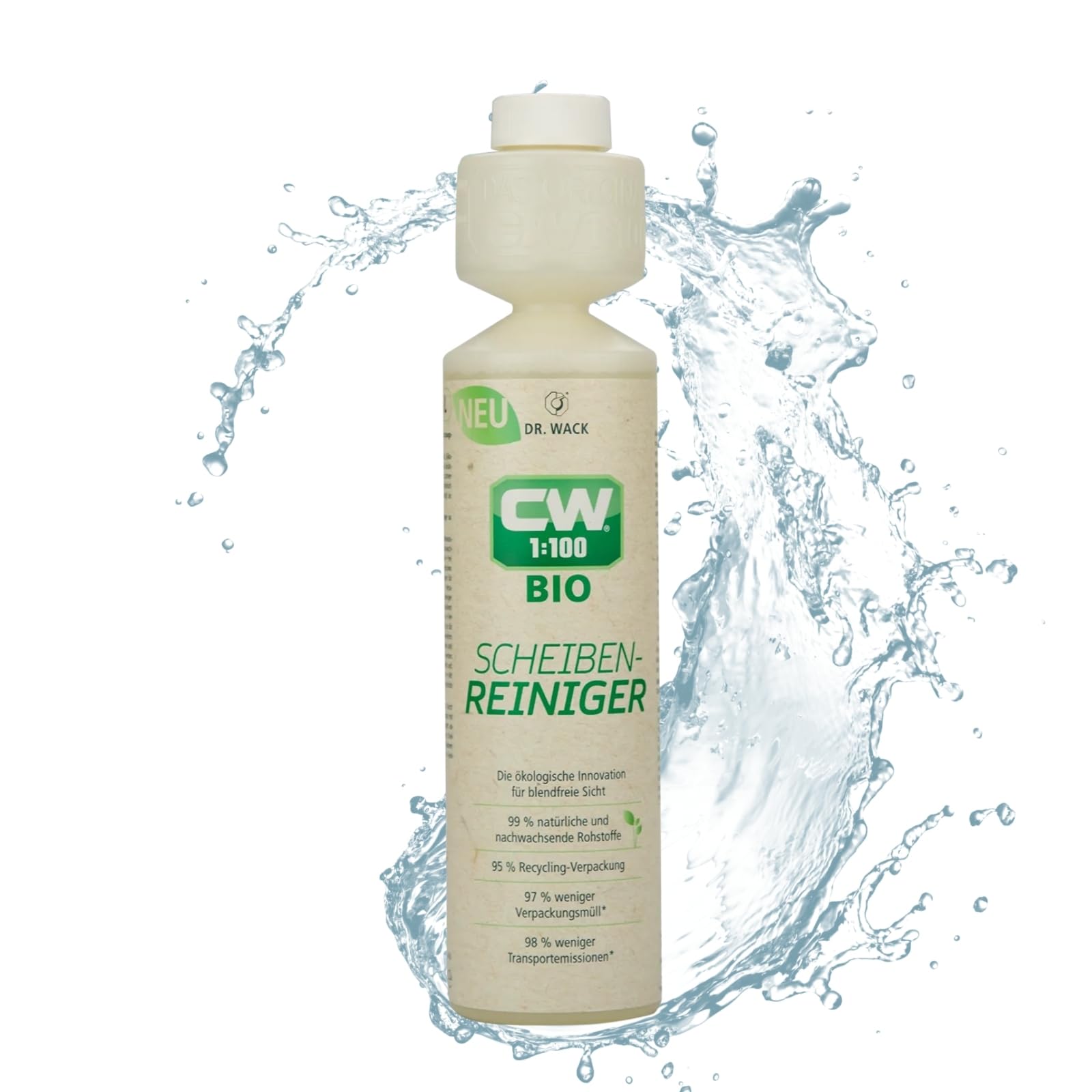 Dr. Wack - CW1:100 Bio Scheibenreiniger 250ml I Premium Konzentrat für die Scheibenwaschanlage I Hochwertige Autopflege - Made in Germany von DR. WACK