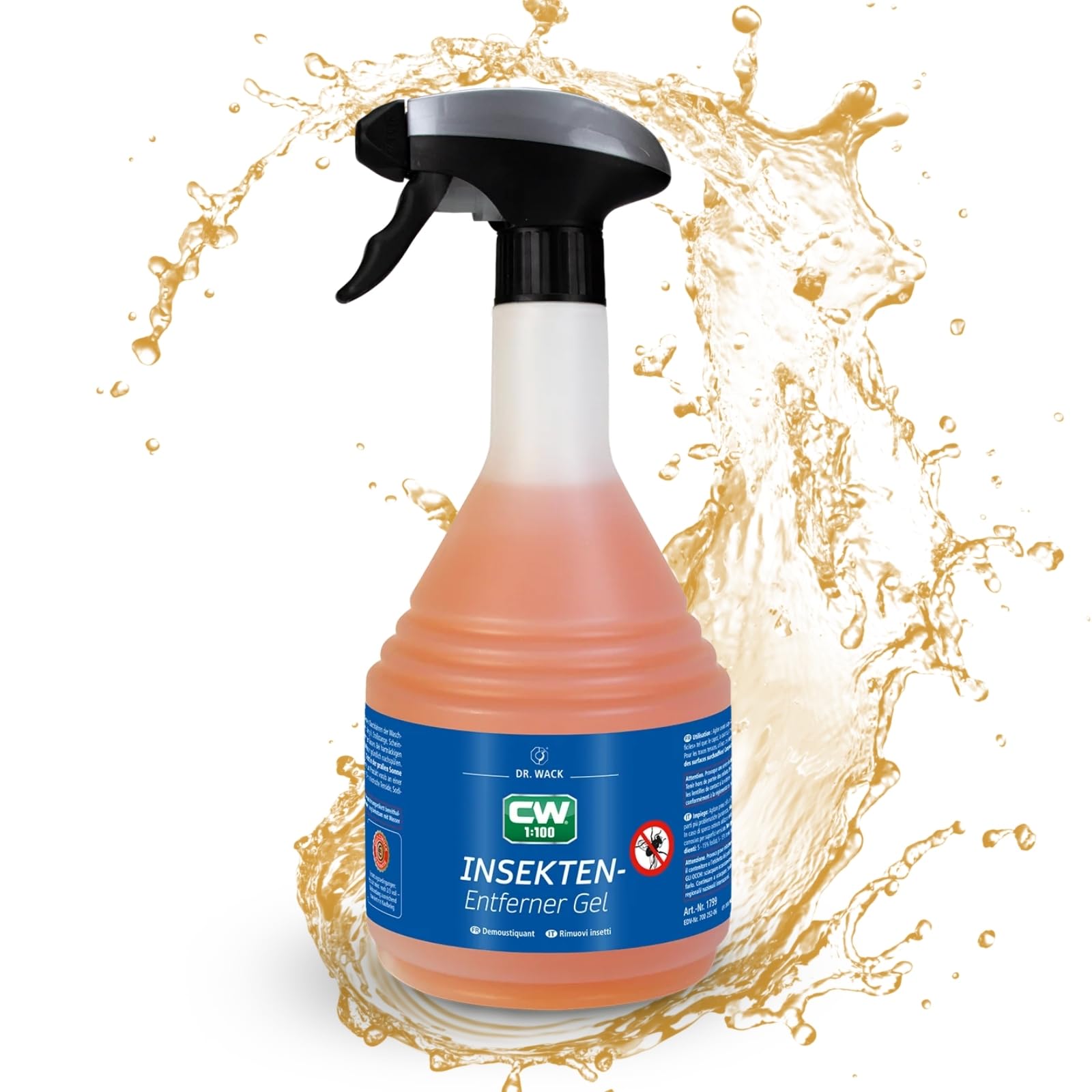 DR. WACK CW1:100 Insektenentferner-Gel Auto 750 ml - Spray mit Super-Gel-Formel - schonende Reinigung - Auto Reinigungsgel für Scheibe, Scheinwerfer & Frontbereich - Hochwertige Autopflege von Dr. Wack
