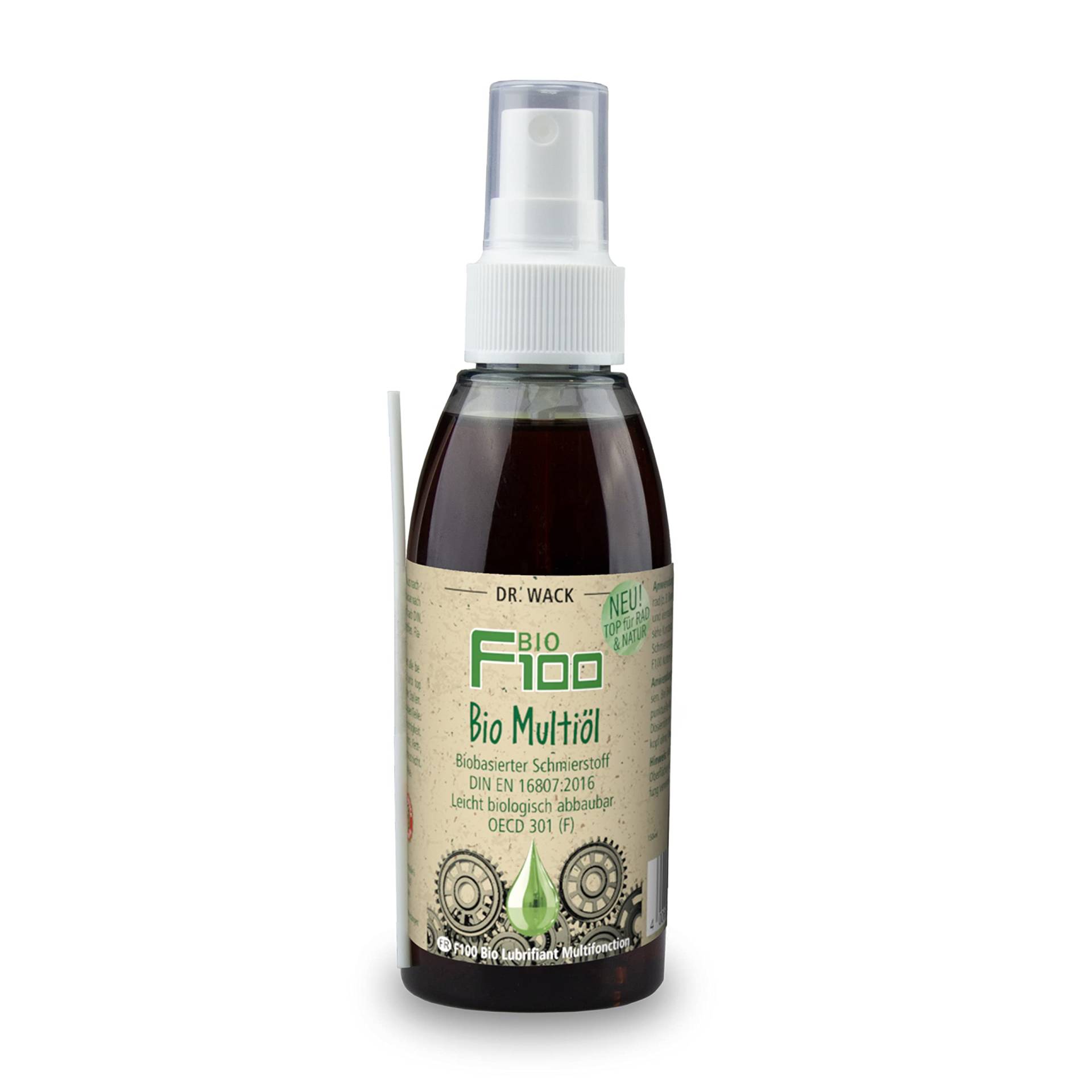 DR. WACK Wack - F100 Bio-Multifunktionsöl 150 ml I Premium Fahrrad-Pflegeöl gegen Korrosion, Quietschen & Nässe I Praktisches Pflege-Spray für alle Fahrräder I Hochwertige Fahrradpflege DR. WACK Wack - F100 Bio-Multifunktionsöl 150 ml I Premium Fahrrad-Pflegeöl gegen Korrosion, Quietschen & Nässe I Praktisches Pflege-Spray für alle Fahrräder I Hochwertige Fahrradpflege von Dr. Wack
