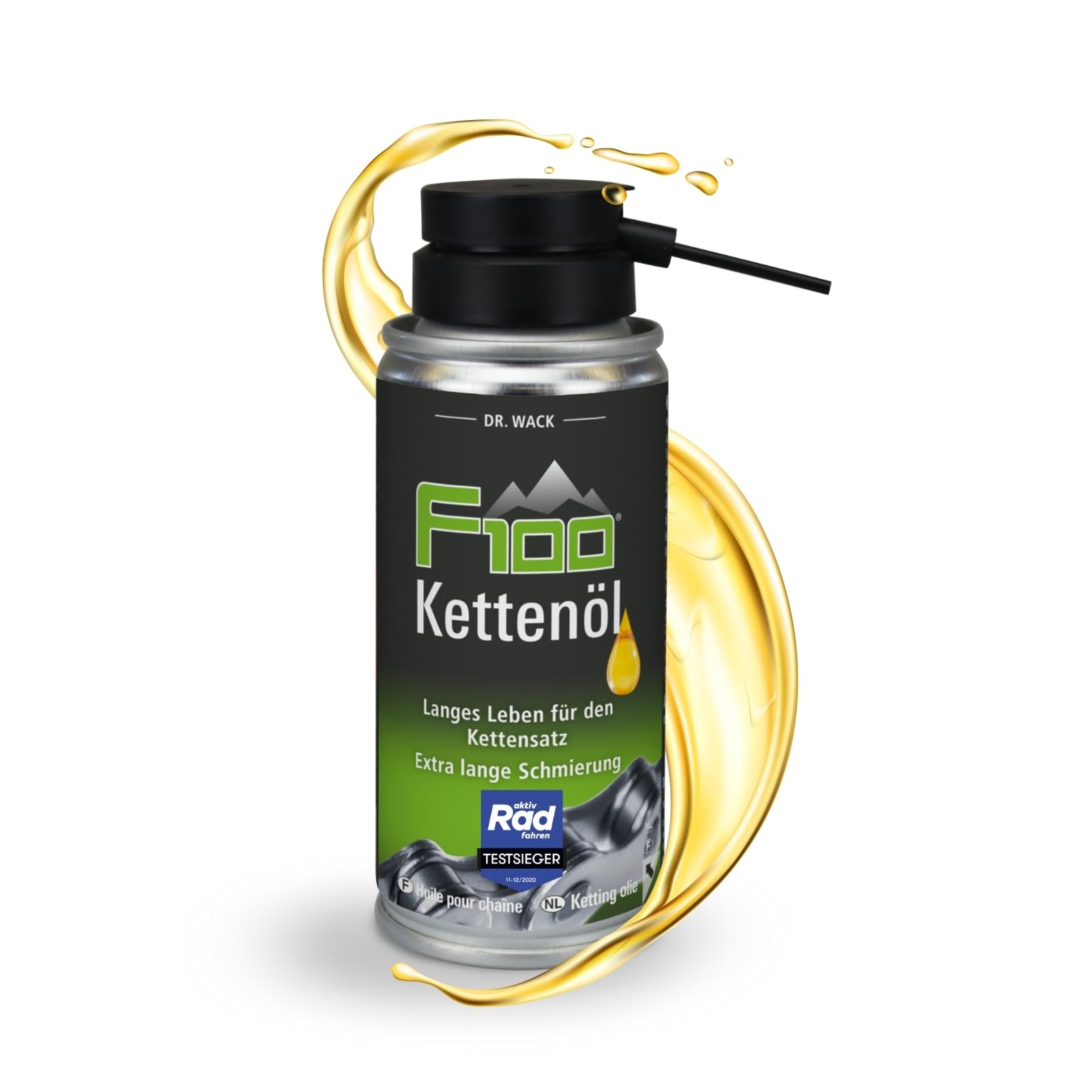 DR. WACK F100 Kettenöl für Fahrrad 100 ml - Kettenschmiermittel für weniger Verschleiß & Reibung - Kettenspray mit Langzeitwirkung - Schmiermittel für alle Fahrräder - Hochwertige Fahrradpflege DR. WACK F100 Kettenöl für Fahrrad 100 ml - Kettenschmiermittel für weniger Verschleiß & Reibung - Kettenspray mit Langzeitwirkung - Schmiermittel für alle Fahrräder - Hochwertige Fahrradpflege von Dr. Wack