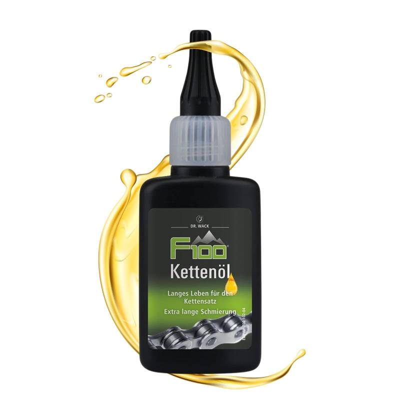 DR. WACK F100 Kettenöl für Fahrrad 50 ml - Kettenschmiermittel für weniger Verschleiß & Reibung - Kettenpflegeöl mit Langzeitwirkung - Schmiermittel für alle Fahrräder - Hochwertige Fahrradpflege von Dr. Wack