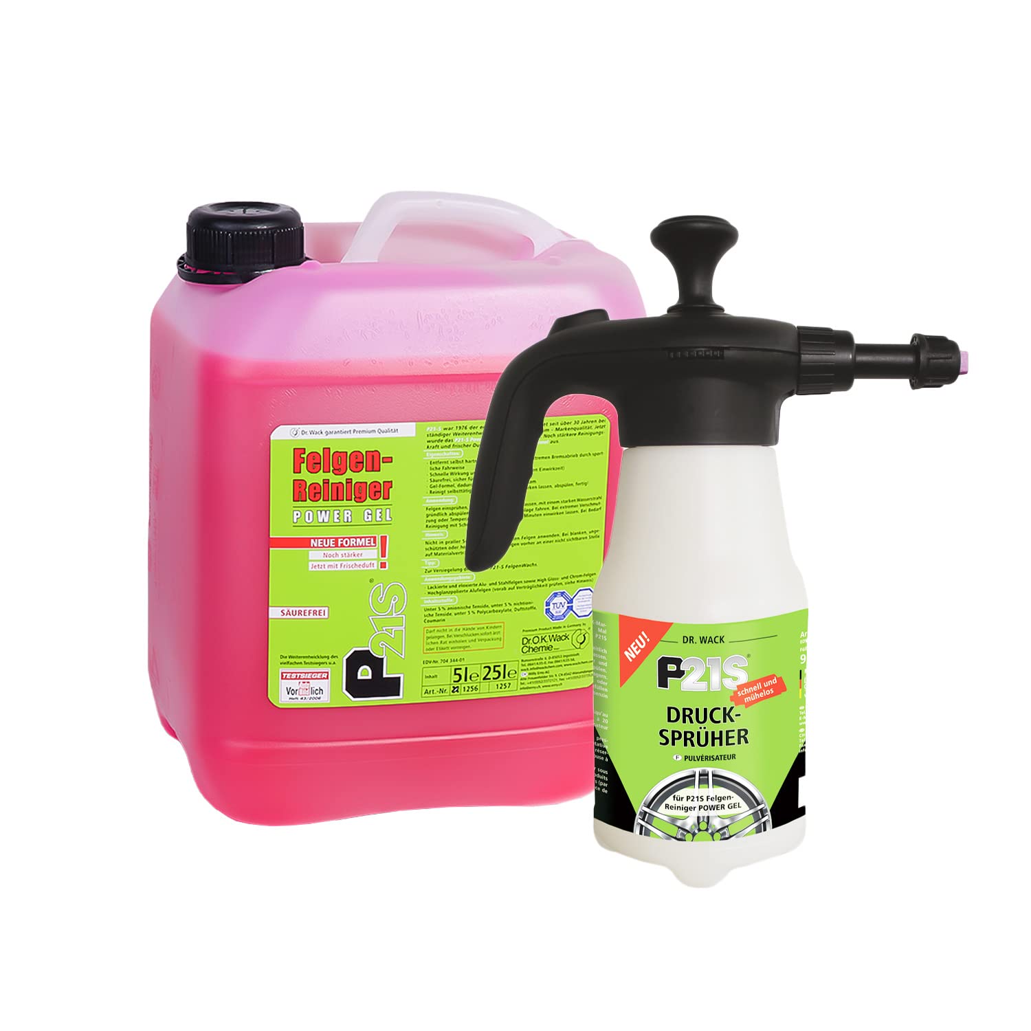 Dr. Wack Felgenreiniger Powergel P21S säurefrei 5l + Druckpumpzerstäuber Sprüh von DR. WACK