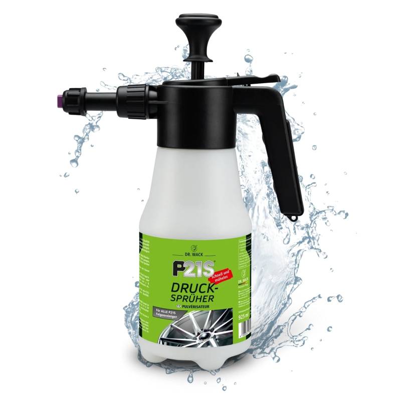 DR. WACK P21S Drucksprüher 925 ml - Sprühflasche für Felgenreiniger (ohne Inhalt) - Pumpflasche mit Drehventil - Schnelle & einfache Felgenreinigung - Auto Zubehör - Hochwertige Autopflege von Dr. Wack