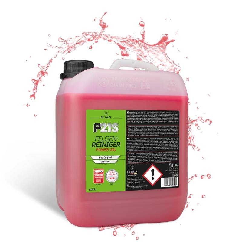 Dr. Wack – P21S Felgen-Reiniger Power Gel 5 L I Premium Felgen-Reinigung für alle Felgen I Das Original seit 1976 I Säurefrei I Hochwertige Felgenpflege – Made in Germany von DR. WACK