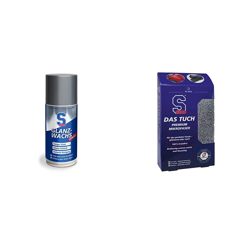 Dr. Wack - S100 Glanz-Wachs Spray mit Carnauba-Wachs 250 ml I Premium Motorrad-Sprühwachs für alle Motorräder I Für alle Oberflächen geeignet I Hochwertige Motorradpflege & 8005 S100 DAS TUCH Dr. Wack - S100 Glanz-Wachs Spray mit Carnauba-Wachs 250 ml I Premium Motorrad-Sprühwachs für alle Motorräder I Für alle Oberflächen geeignet I Hochwertige Motorradpflege & 8005 S100 DAS TUCH von DR. WACK