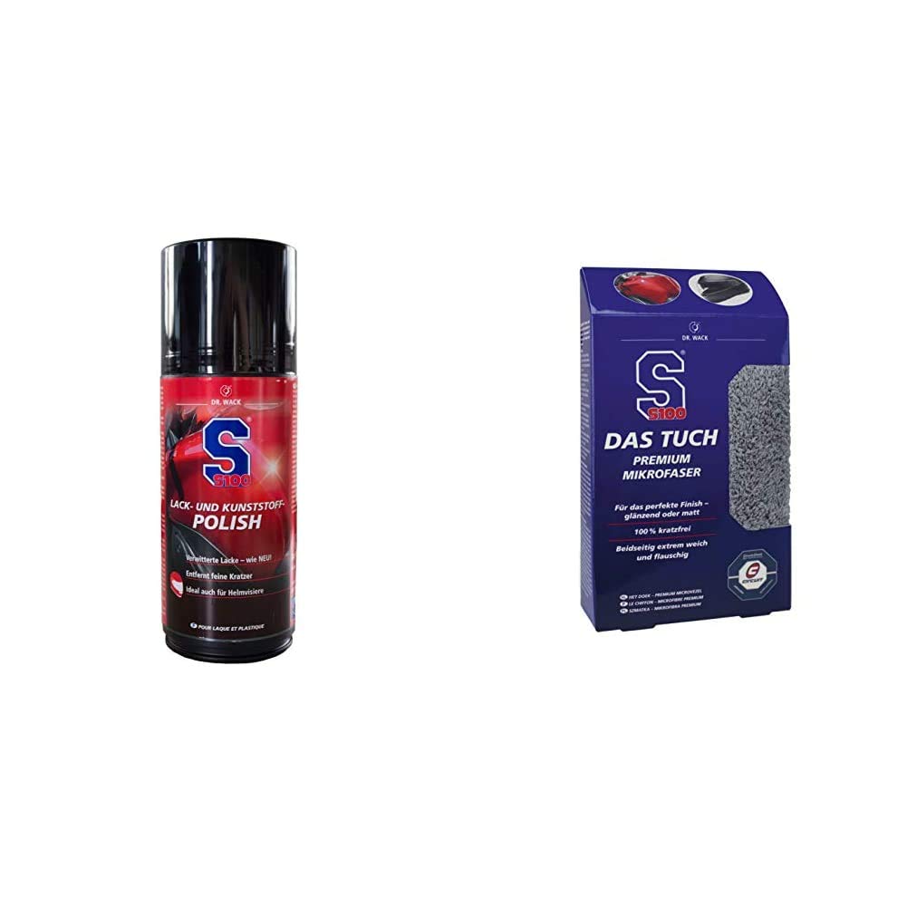 Dr. Wack - S100 Lack- & Kunstoff-Polish 220 ml I Premium Motorrad-Politur für alle Motorräder I Für alle glatten Oberflächen geeignet I Hochwertige Motorradpflege & 8005 S100 DAS TUCH Dr. Wack - S100 Lack- & Kunstoff-Polish 220 ml I Premium Motorrad-Politur für alle Motorräder I Für alle glatten Oberflächen geeignet I Hochwertige Motorradpflege & 8005 S100 DAS TUCH von DR. WACK
