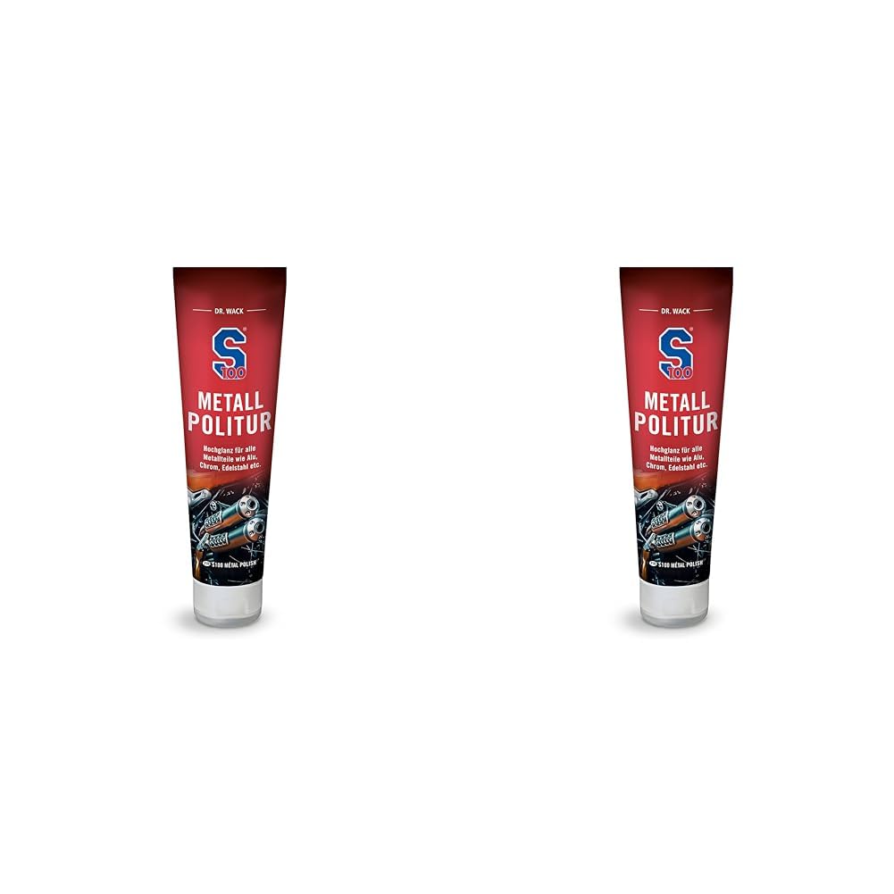 Dr. Wack - S100 Metallpolitur 100 ml I Premium Motorrad-Politur für alle Motorräder I Für alle Metallteile geeignet I Hochwertige Motorradpflege – Made in Germany (Packung mit 2) von DR. WACK