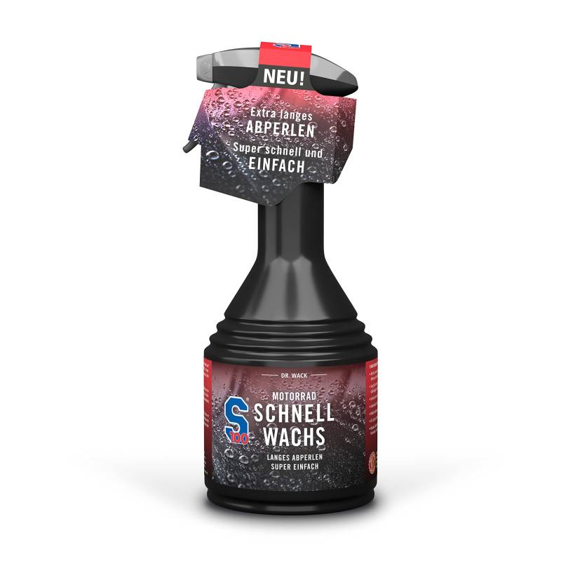 Dr. Wack – S100 Motorrad Schnellwachs 500 ml I Premium Motorrad-Wachs für monatelangen Abperl Effekt, Glanz & Lackschutz I Für alle Lacke & Kunststoffe I Hochwertige Motorradpflege, 2440, Schwarz von Dr. Wack