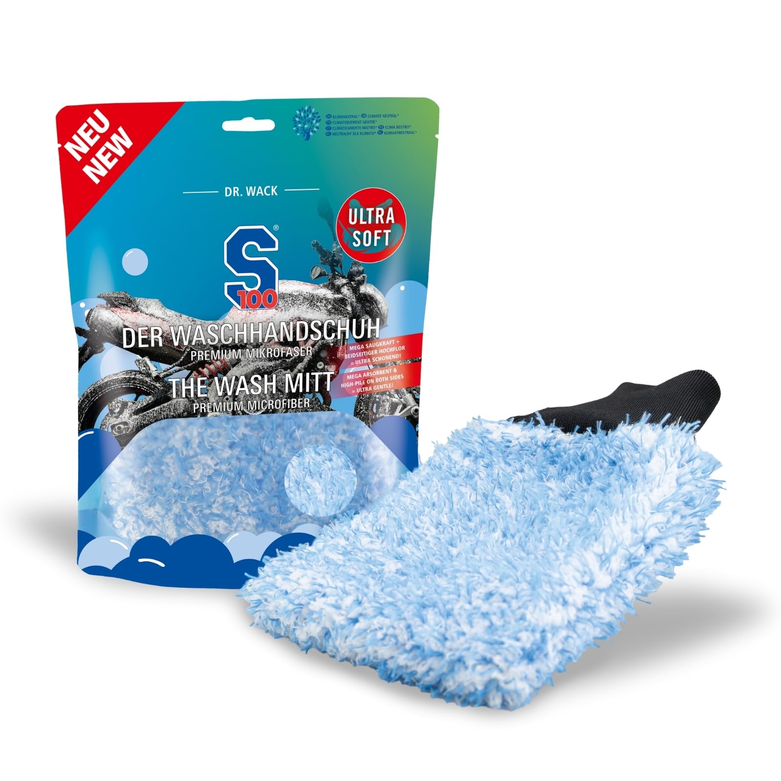 DR. WACK - S100 Waschhandschuh Motorrad - Premium Mikrofaser - Ultra-Soft & extrem saugstark - beidseitig Hochflor für kratzfreie Reinigung - langlebig & umweltfreundlich - Hochwertige Motorradpflege DR. WACK - S100 Waschhandschuh Motorrad - Premium Mikrofaser - Ultra-Soft & extrem saugstark - beidseitig Hochflor für kratzfreie Reinigung - langlebig & umweltfreundlich - Hochwertige Motorradpflege von Dr. Wack