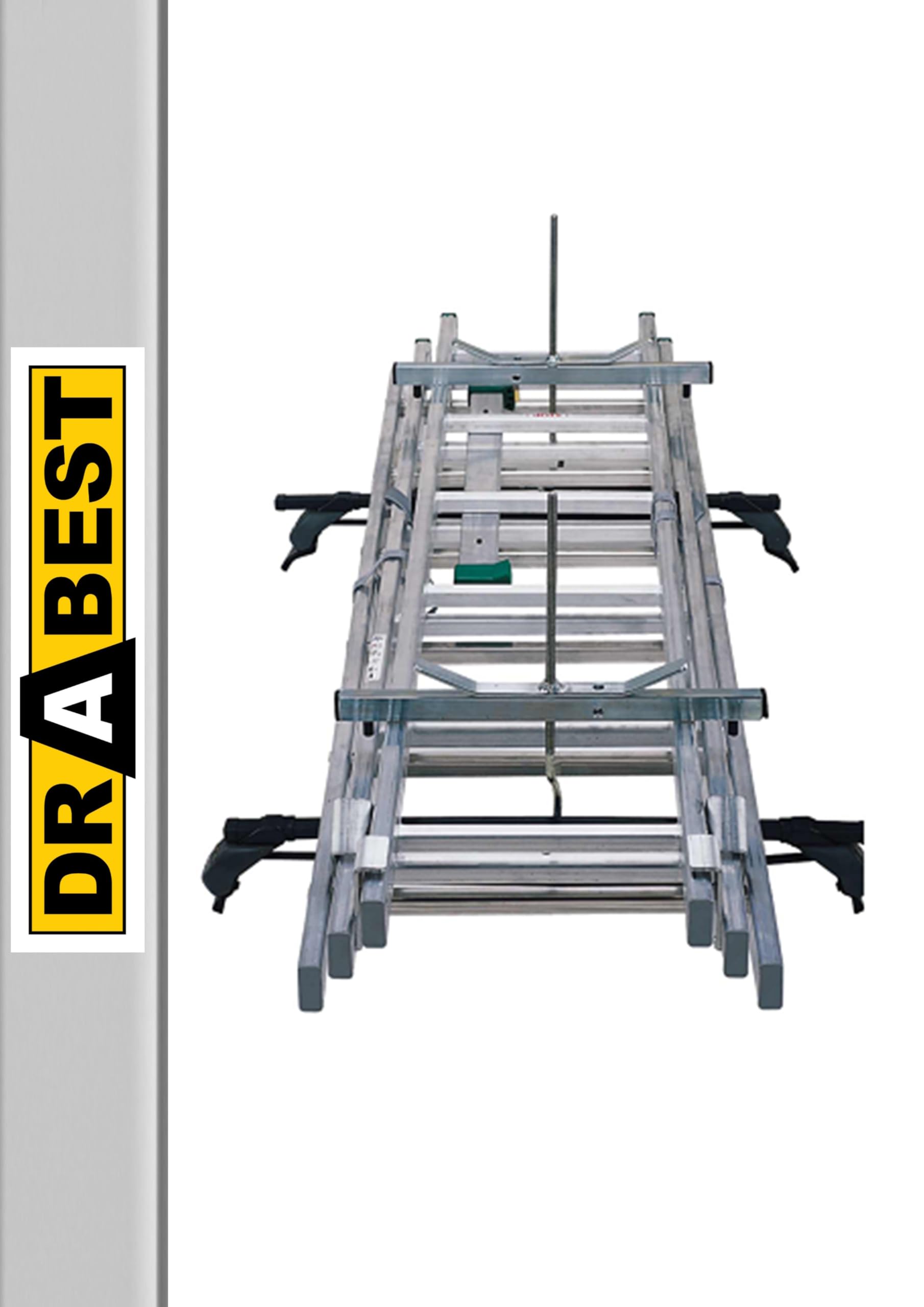 DRABEST - Leiterklemmen - Leiterhalter für Dachträger Universal - Auto Halterung für Klappleiter - Leitergriff - Leiterhalterung - Klammer für Fahrzeug aus Stahl und Aluminium von DRABEST