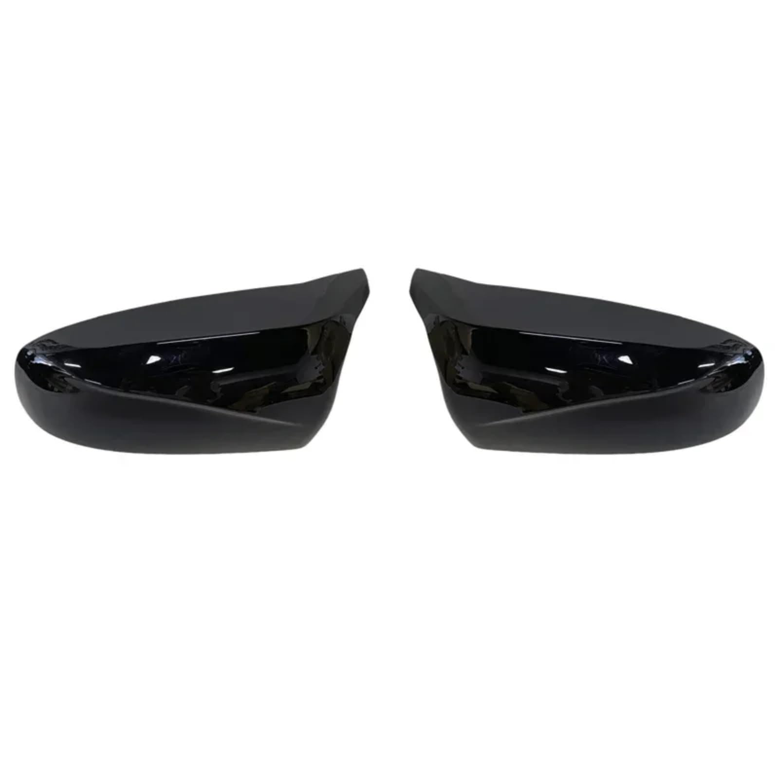 DRCIOQAZR Kompatibel Mit Für X5 E70 2008 2009 2010 2011 2012 2013, Carbonfaser-Musteroptik, Glänzend Schwarze Rückspiegel-Abdeckkappen, Hornform Rückspiegel Kappe(Black) von DRCIOQAZR