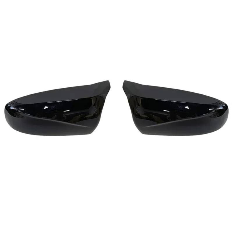 DRCIOQAZR Kompatibel Mit Für X5 E70 2008 2009 2010 2011 2012 2013, Carbonfaser-Musteroptik, Glänzend Schwarze Rückspiegel-Abdeckkappen, Hornform Rückspiegel Kappe(Black) von DRCIOQAZR