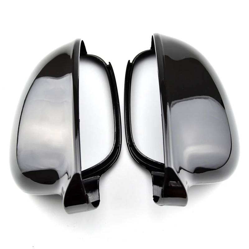 DRCIOQAZR Kompatibel Mit VW Für Golf 5 MK5 2003 2004 2005 2006 2007 2008, 2-teilige Schwarze Seitenabdeckung Für Die Außenspiegelabdeckung, Ersatzkappenschale Rückspiegel Kappe(Black) von DRCIOQAZR