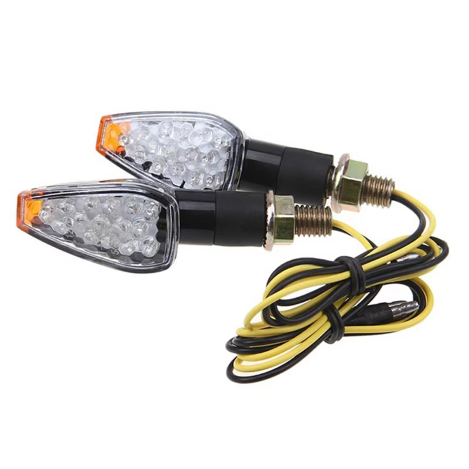 DRCIOQAZR Motorrad Blinker Licht Universal Motorrad Blinkende Blinker Licht Lampe Anzeige Licht Bernstein Blinker Licht Blink Relais 12V Motorrad Zubehör(Clear) von DRCIOQAZR