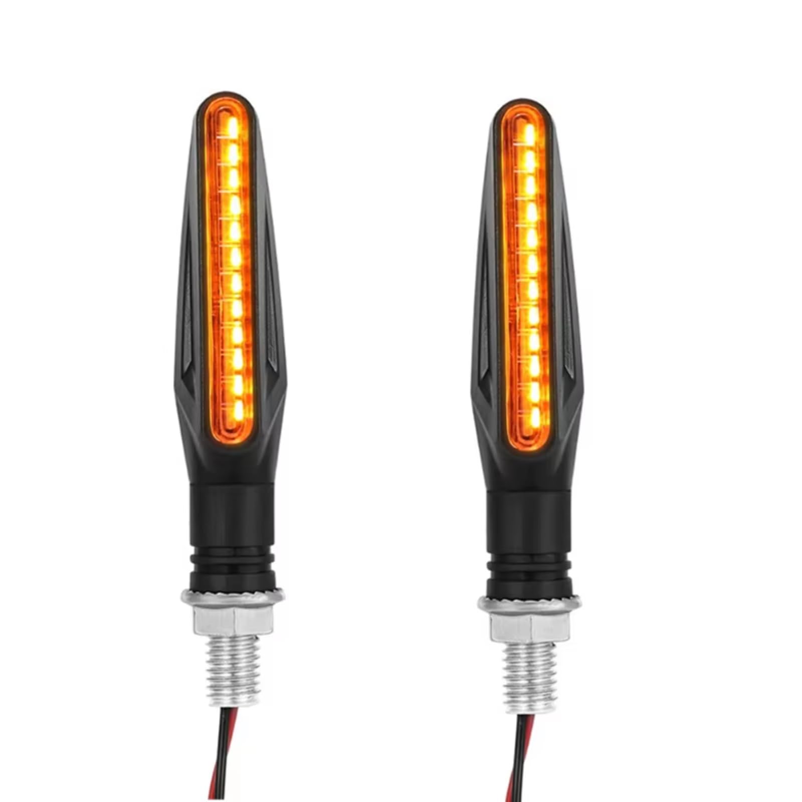 DRCIOQAZR Motorrad Blinker Licht Universal Motorrad Fließende Wasser Blinker Biegsamen Blinkende Signale Lampe Blinker Licht Eingebautes Relais 12V Blinker Zubehör(2PCS) von DRCIOQAZR