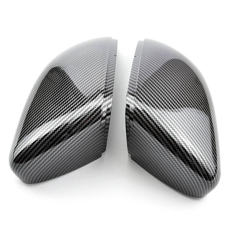 Kompatibel Mit VW Für Golf 6 Für GTI 2010 2011 2012 2013 Seite Für Außenspiegel-Abdeckkappen Rückspiegelgehäuse-Abdeckungsverkleidungen Kappenschale Glänzend Schwarz Rückspiegel Kappe(Black Carbon) von DRCIOQAZR