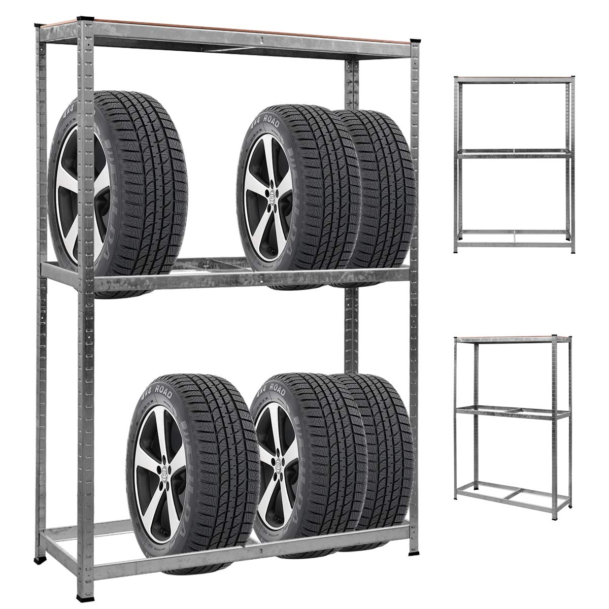 DREAMADE Reifenregal für 8 Reifen belastbar bis 795 kg, Reifenständer Werkstattregal SteckregalLagerregal aus Metall, verstellbares Schwerlastregal 180 x 120 x 40 cm DREAMADE Reifenregal für 8 Reifen belastbar bis 795 kg, Reifenständer Werkstattregal SteckregalLagerregal aus Metall, verstellbares Schwerlastregal 180 x 120 x 40 cm von DREAMADE