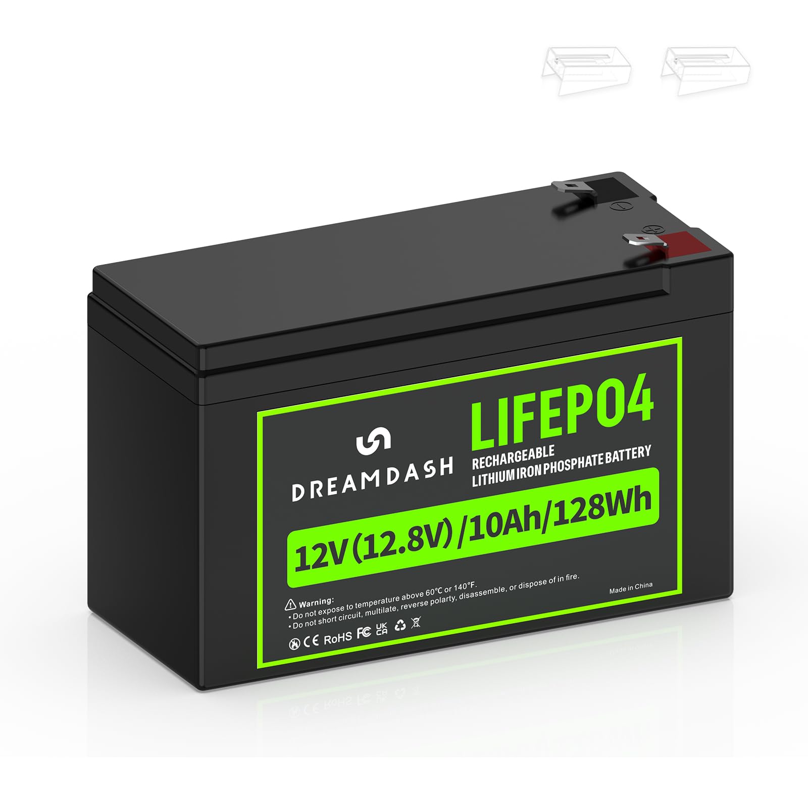 12V Batterie 10Ah LiFePO4 Wiederaufladbare, Lebensdauer > 2000 Zyklen von 100% DOD, IP55, funktioniert von -20 ℃ bis 60 ℃, für Kinderfahrzeug, Kinderauto, USV, E-Bike, Beleuchtung, Roller 12V Batterie 10Ah LiFePO4 Wiederaufladbare, Lebensdauer > 2000 Zyklen von 100% DOD, IP55, funktioniert von -20 ℃ bis 60 ℃, für Kinderfahrzeug, Kinderauto, USV, E-Bike, Beleuchtung, Roller von DREAMDASH