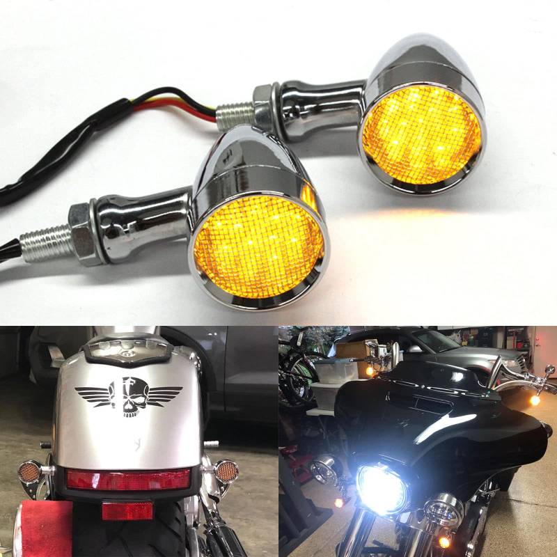 2 Stück Universal-LED-Blinker für Motorrad, Blinklicht, Signalanzeige, für Scooter, Quad, Hors Route, Dirt Bike, Bobber von DREAMIZER