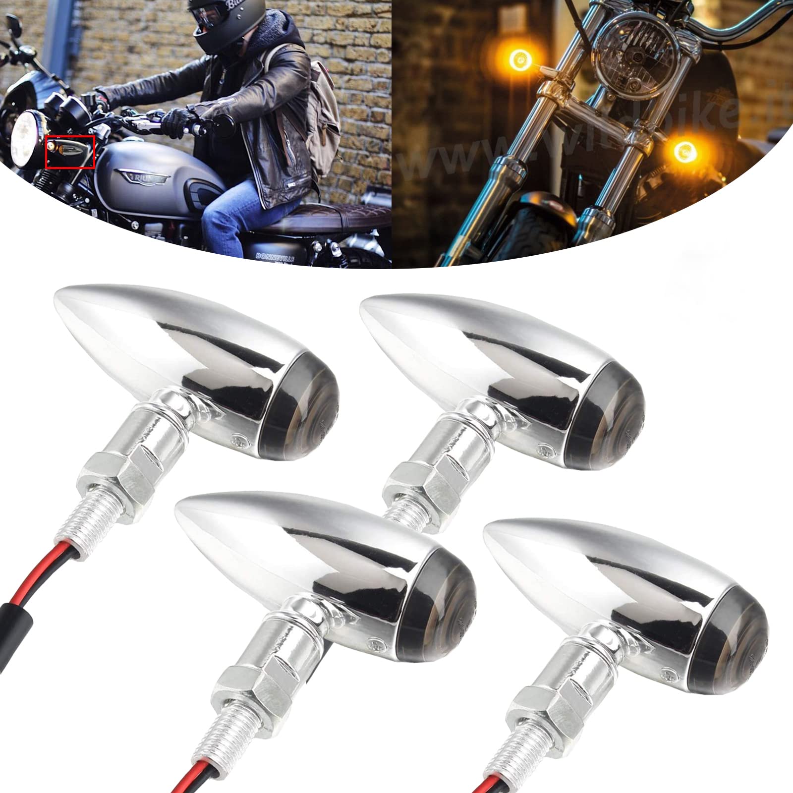 DREAMIZER 4PCS Motorrad Blinker Licht Vorne Hinten Universal Kugelform Blinkerleuchten Vordere Rückleuchten Universal für Motorrad Scooter DREAMIZER 4PCS Motorrad Blinker Licht Vorne Hinten Universal Kugelform Blinkerleuchten Vordere Rückleuchten Universal für Motorrad Scooter von DREAMIZER