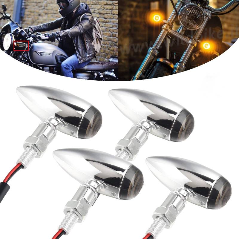 DREAMIZER 4PCS Motorrad Blinker Licht Vorne Hinten Universal Kugelform Blinkerleuchten Vordere Rückleuchten Universal für Motorrad Scooter von DREAMIZER