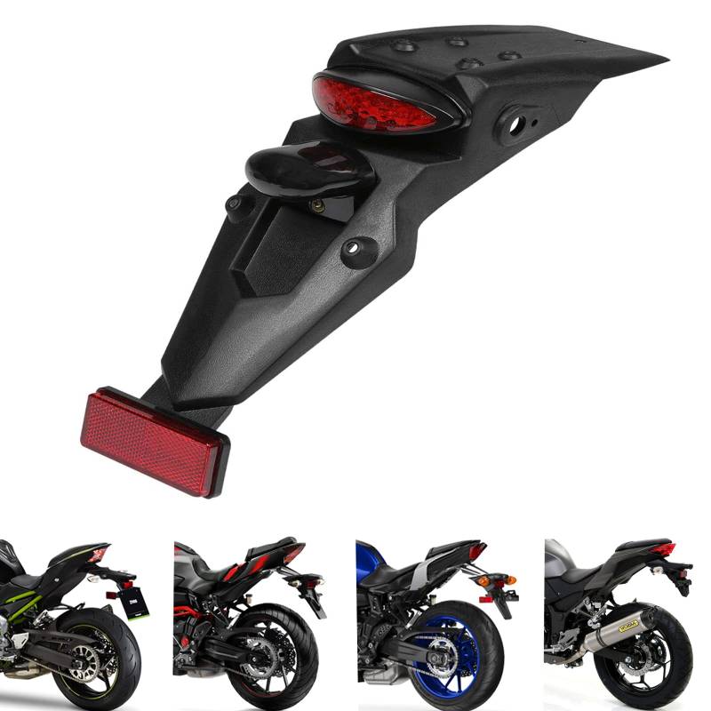 DREAMIZER 12V Motorrad Fender Rücklicht Bremslicht Kennzeichenbeleuchtung Reflektor Universal für Motocross ITV Off-Road Street Bike Dirt Bike Pit Bike TZR 50 HM 50 XR 400 von DREAMIZER