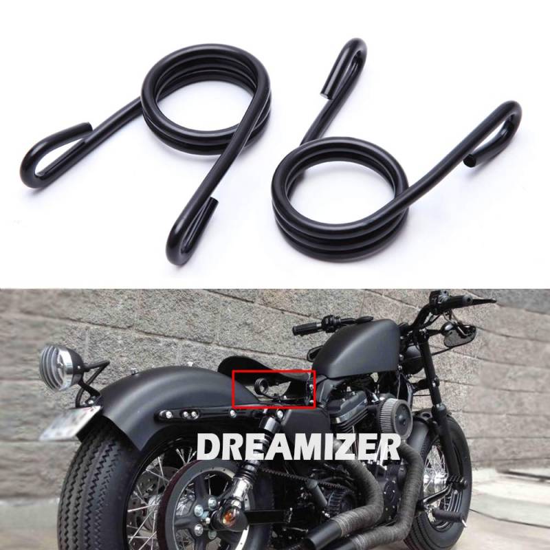 DREAMIZER 2PCS Clip Bobber Sitzfedern, Motorradsitz Feste Stahlfedern für Sportster Achtundvierzig 48 XL883 1200(Schwarz) von DREAMIZER
