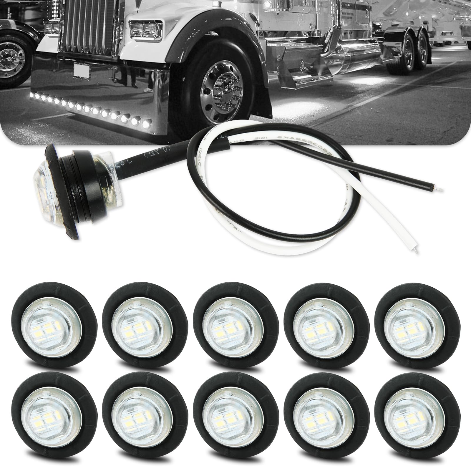 DREAMIZER 3/4 Zoll Seitenmarkierungsleuchte Rund LED Seitenmarkierungsleuchte für Anhänger Van Wohnwagen Boot LKW Wohnmobil Auto Bus, 10 Stück DREAMIZER 3/4 Zoll Seitenmarkierungsleuchte Rund LED Seitenmarkierungsleuchte für Anhänger Van Wohnwagen Boot LKW Wohnmobil Auto Bus, 10 Stück von DREAMIZER