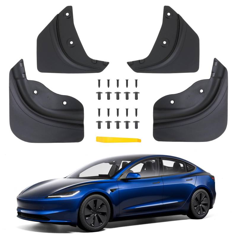 DREAMIZER Auto Schmutzfänger für Model Y, 4 Stück Spritzschutz Kotflügel kompatibel mit Tesla Model Y 2021 2022 2023, Auto Kotflügelschutz, Spritzschutz, Schmutzfänger vorne und hinten von DREAMIZER