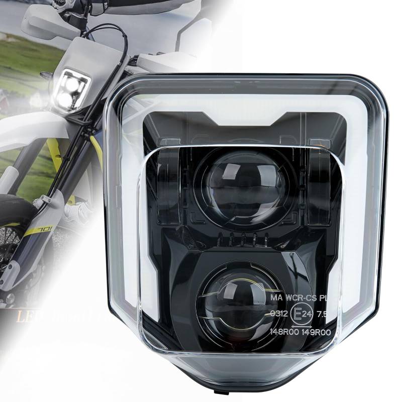DREAMIZER Motorrad Frontscheinwerfer Kompatibel für Pit Dirt Bike Motocross Husqvarna 2014-2023 701 Enduro 701 SuperMoto FE250 FE350 FE450 FE501 FE501S TE150 TE250i TE300i von DREAMIZER