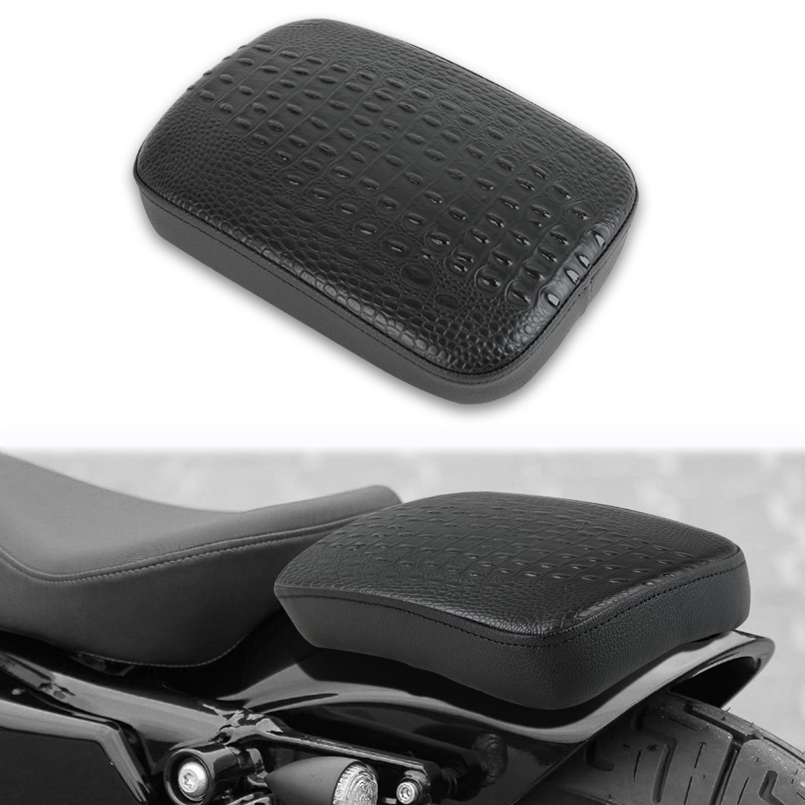DREAMIZER Motorrad Leder Sozius Situpad mit 8 Saugnäpfen Leder hinten Sozius Sitzkissen Kompatibel mit Harley Bobber Sportster Softail Touring XL 883 1200 Cruiser Custom DREAMIZER Motorrad Leder Sozius Situpad mit 8 Saugnäpfen Leder hinten Sozius Sitzkissen Kompatibel mit Harley Bobber Sportster Softail Touring XL 883 1200 Cruiser Custom von DREAMIZER