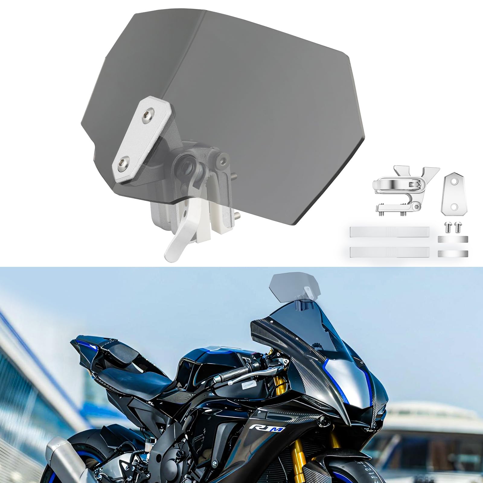 DREAMIZER Motorrad Windschutzscheiben, Universal Motorrad Windschutzscheibe Windabweiser kompatibel mit R1200GS F800GT CBR250 CBR600 PCX125 V-Strom 250 650XT GSX-R750 FZ6 Tracer 900 Tiger 800 DREAMIZER Motorrad Windschutzscheiben, Universal Motorrad Windschutzscheibe Windabweiser kompatibel mit R1200GS F800GT CBR250 CBR600 PCX125 V-Strom 250 650XT GSX-R750 FZ6 Tracer 900 Tiger 800 von DREAMIZER